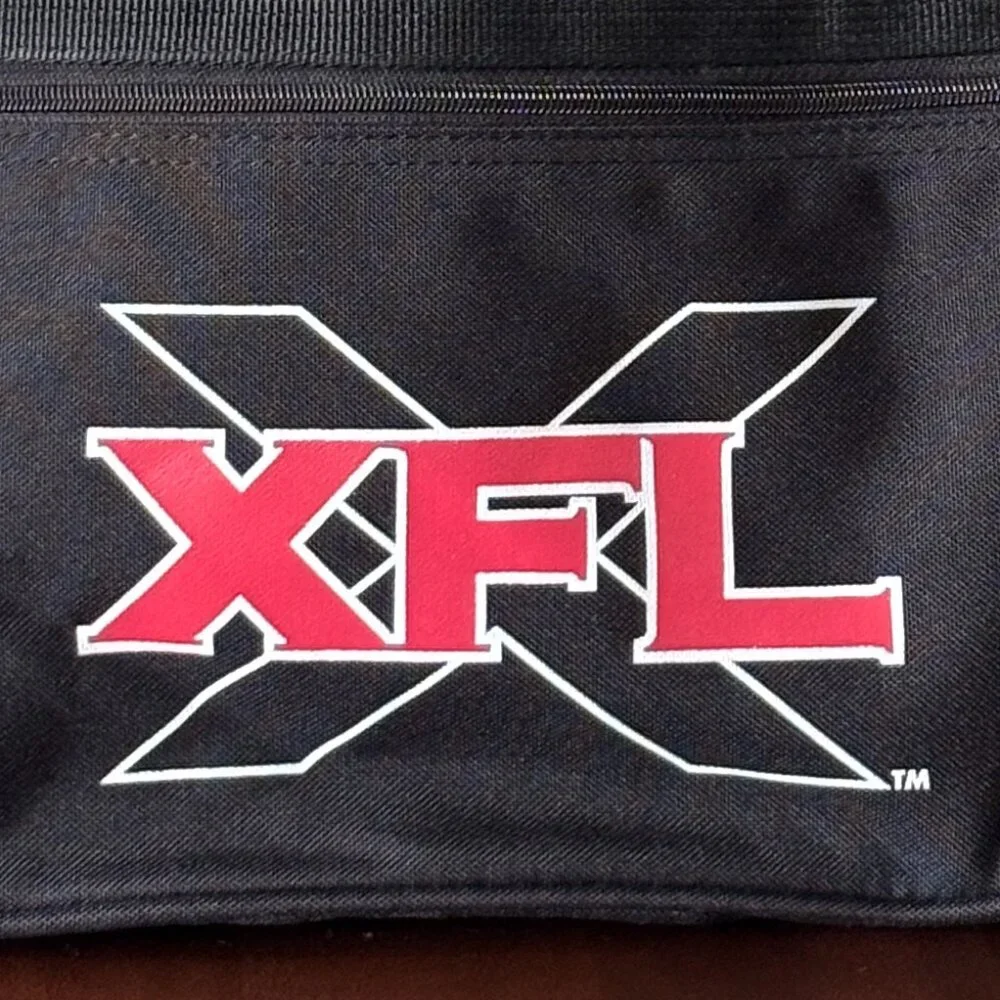 WWF WWE Racing XFL Exclusive Wrestling Tradeshow Canvas Duffle Bag Vintage Rare